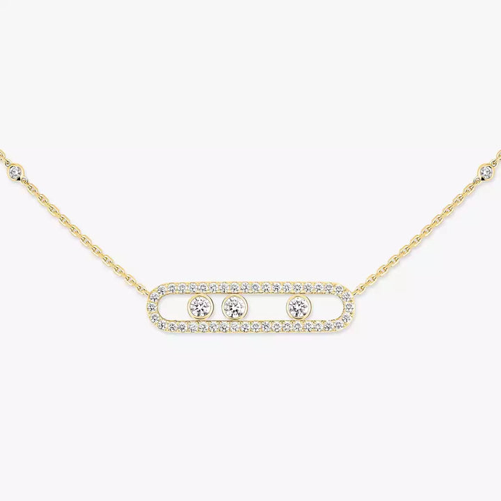 0.68ctw Yellow Gold Diamond Pavé Necklace