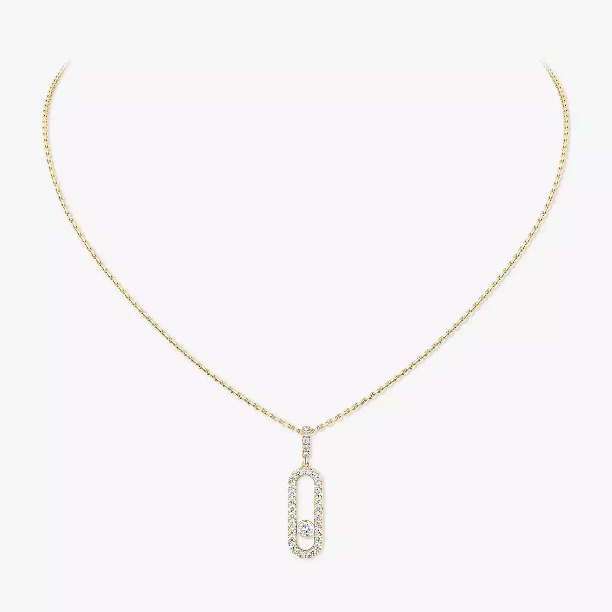 0.35ctw Yellow Gold Diamond Pavé Necklace