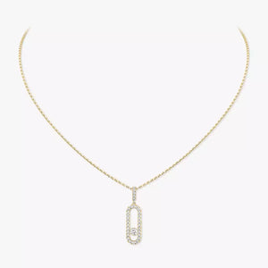 0.35ctw Yellow Gold Diamond Pavé Necklace