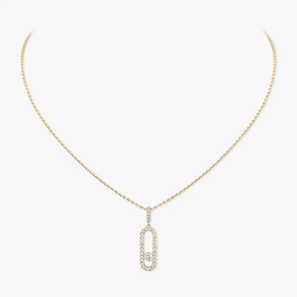 0.35ctw Yellow Gold Diamond Pavé Necklace