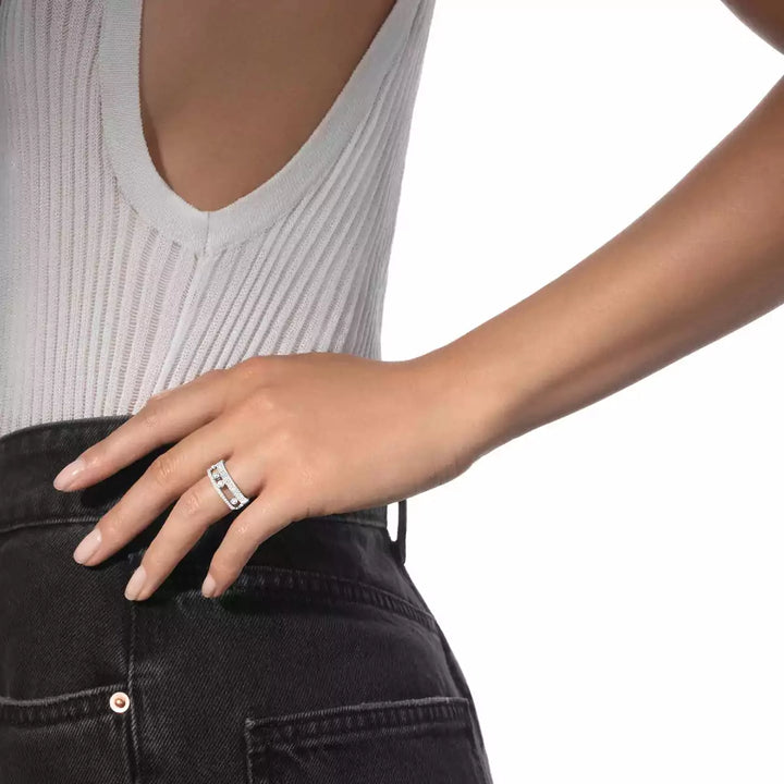 0.69ctw White Gold Diamond Pavé Fashion Ring