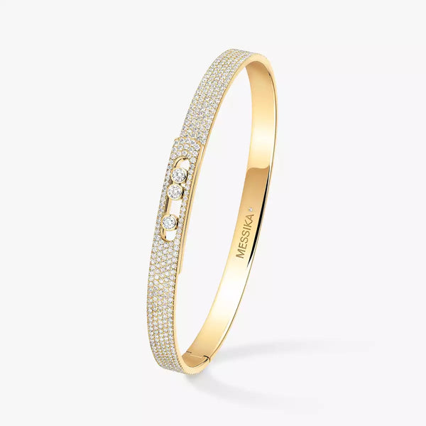 1.44ctw Yellow Gold Diamond Bangle Bracelet