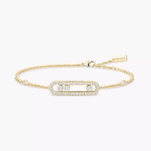 0.30ctw Yellow Gold Diamond Pavé Bracelet