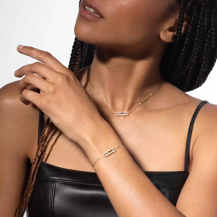 0.35ctw Yellow Gold Diamond Pavé Necklace