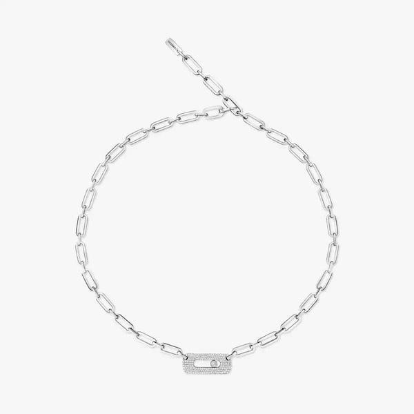 0.78ctw White Gold Diamond Link Necklace