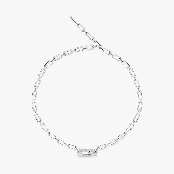 0.78ctw White Gold Diamond Link Necklace