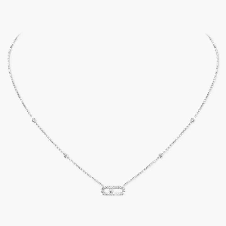 0.20ctw White Gold Diamond Pavé Necklace