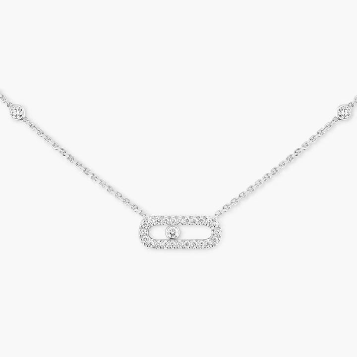 0.20ctw White Gold Diamond Pavé Necklace