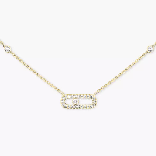 0.20ctw Yellow Gold Diamond Pavé Necklace