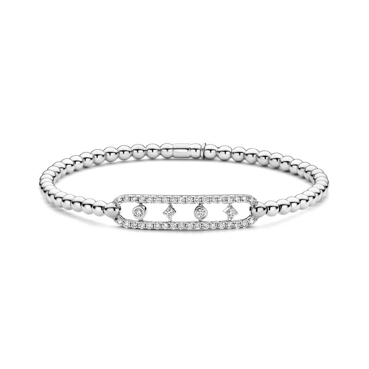 0.49ctw, 18K White Gold Tresore Stretch Bracelet