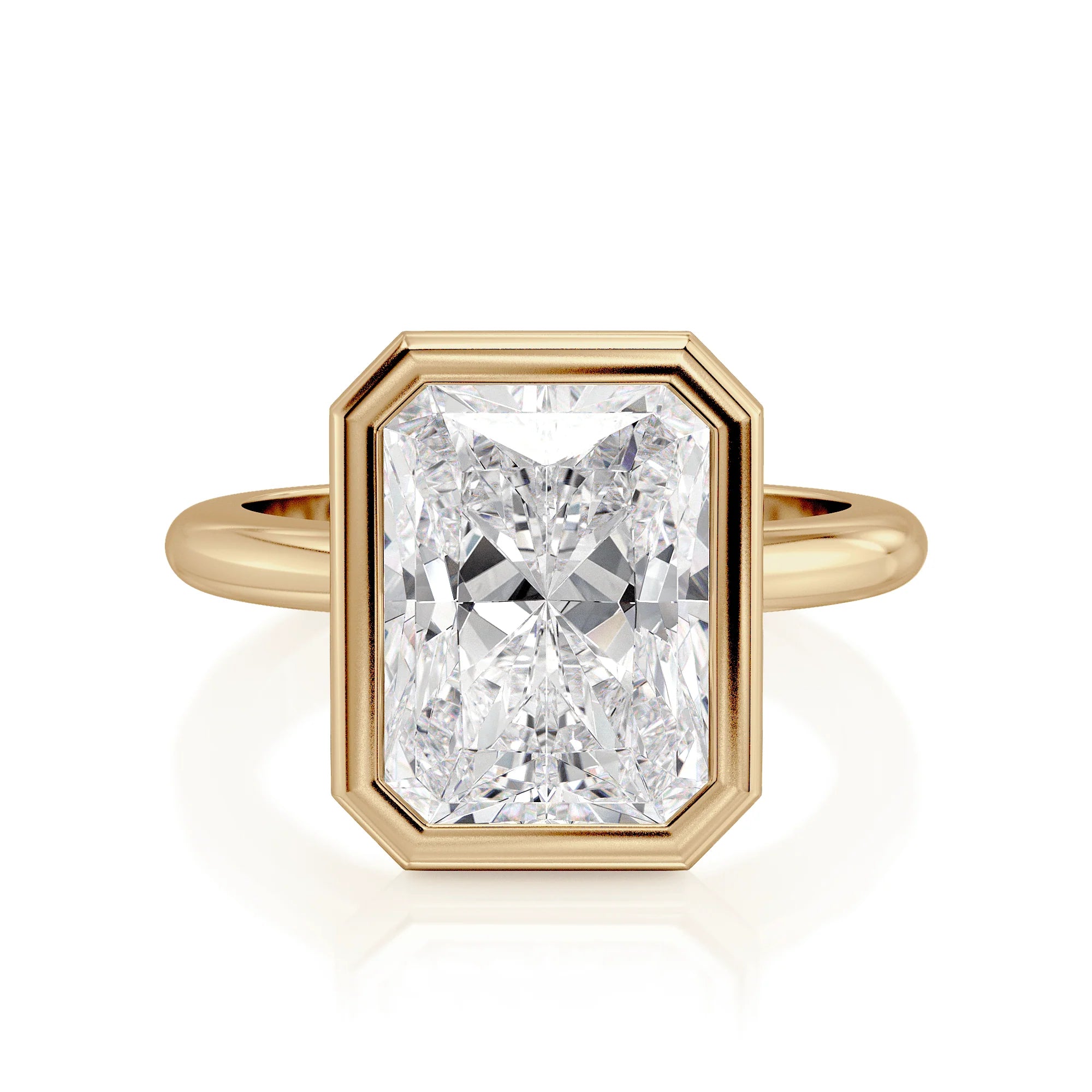 0.30ctw Diamond Radiant Bezel Set Engagement Ring