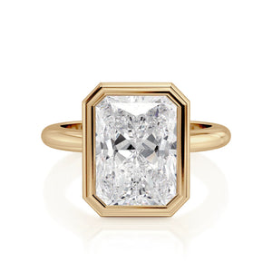 0.30ctw Diamond Radiant Bezel Set Engagement Ring