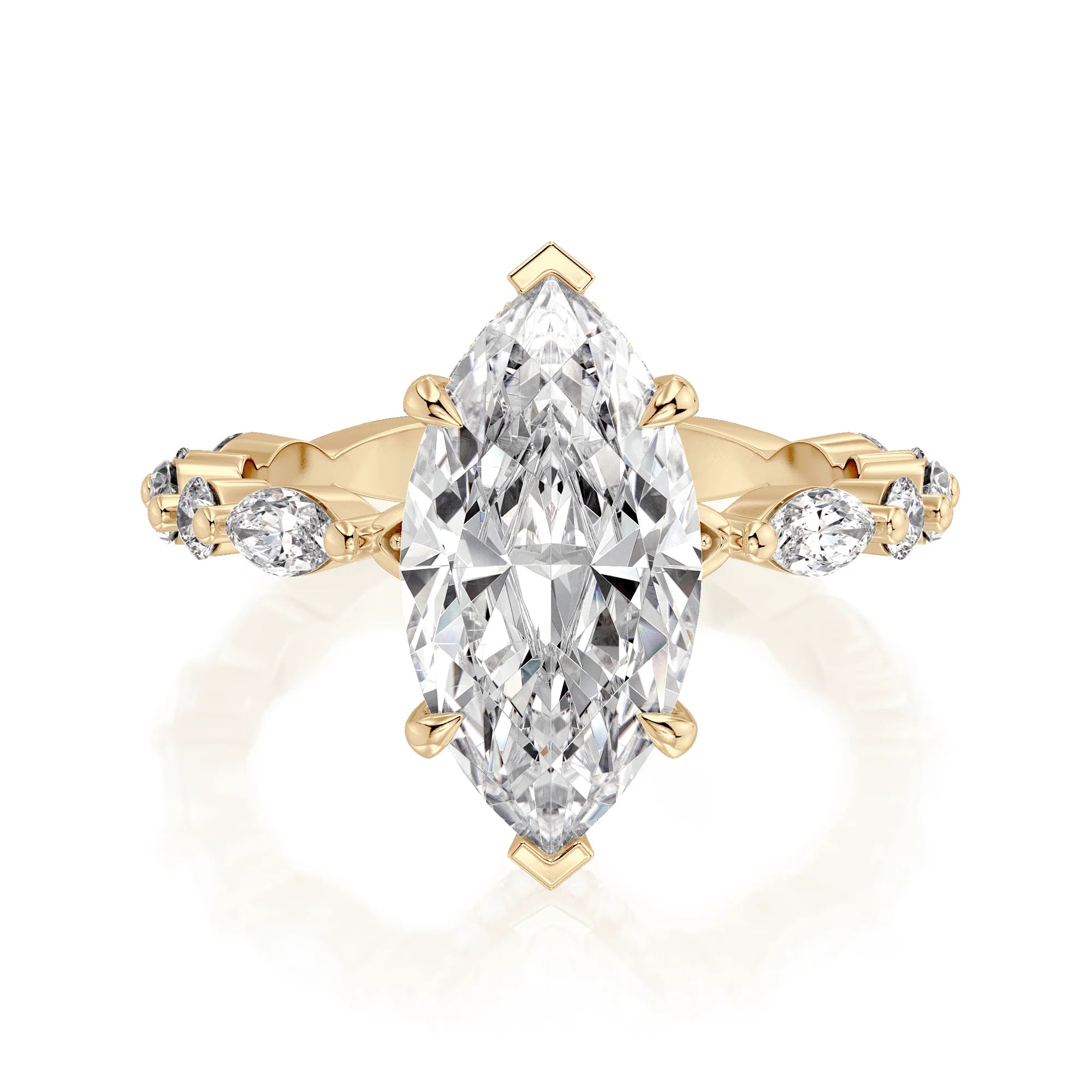 0.65ctw Diamond Marquise Engagement Ring