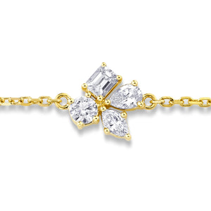 3.24ctw Montage 4 Cluster Chain Bracelet
