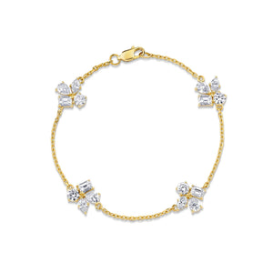 3.24ctw Montage 4 Cluster Chain Bracelet