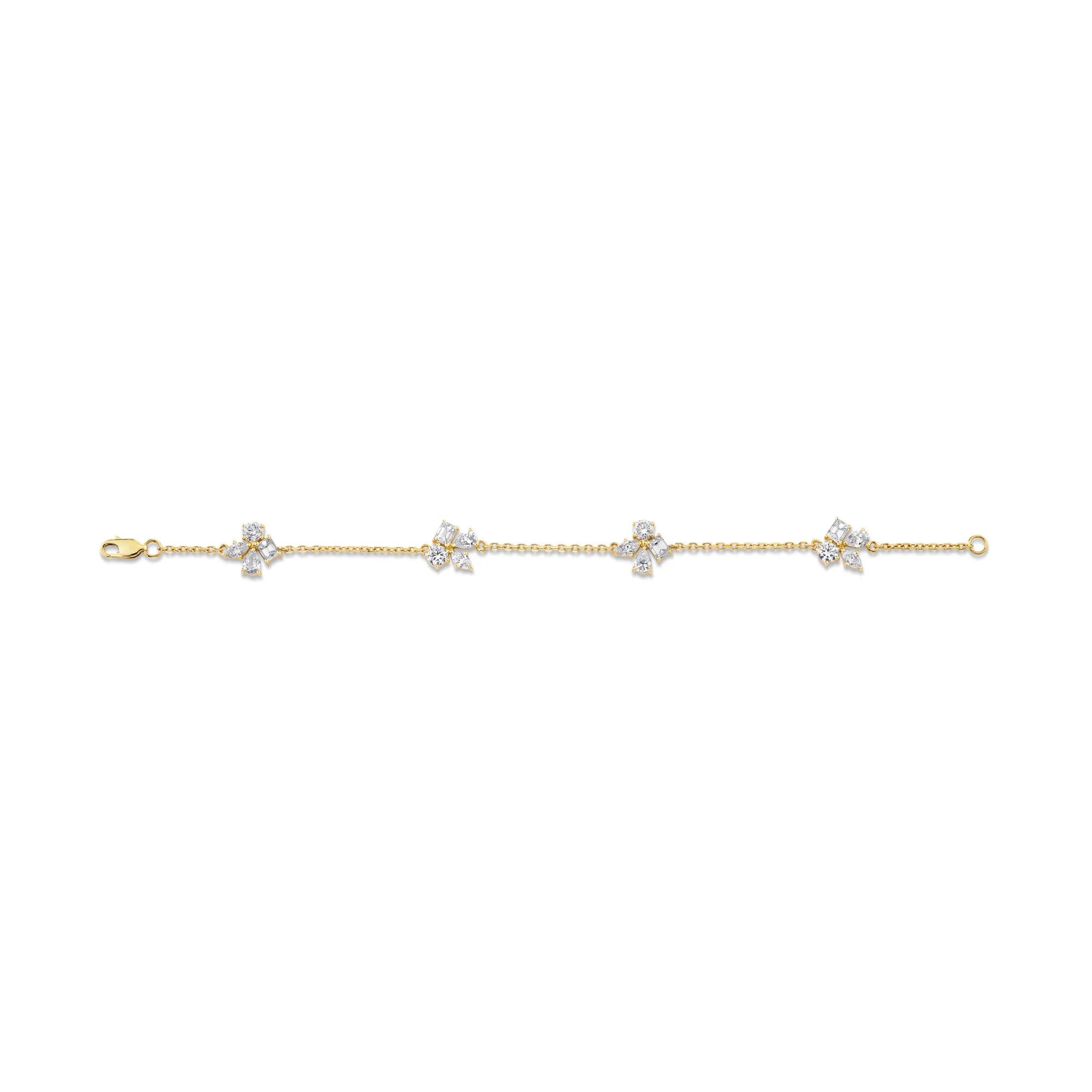 3.24ctw Montage 4 Cluster Chain Bracelet
