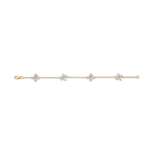 3.24ctw Montage 4 Cluster Chain Bracelet