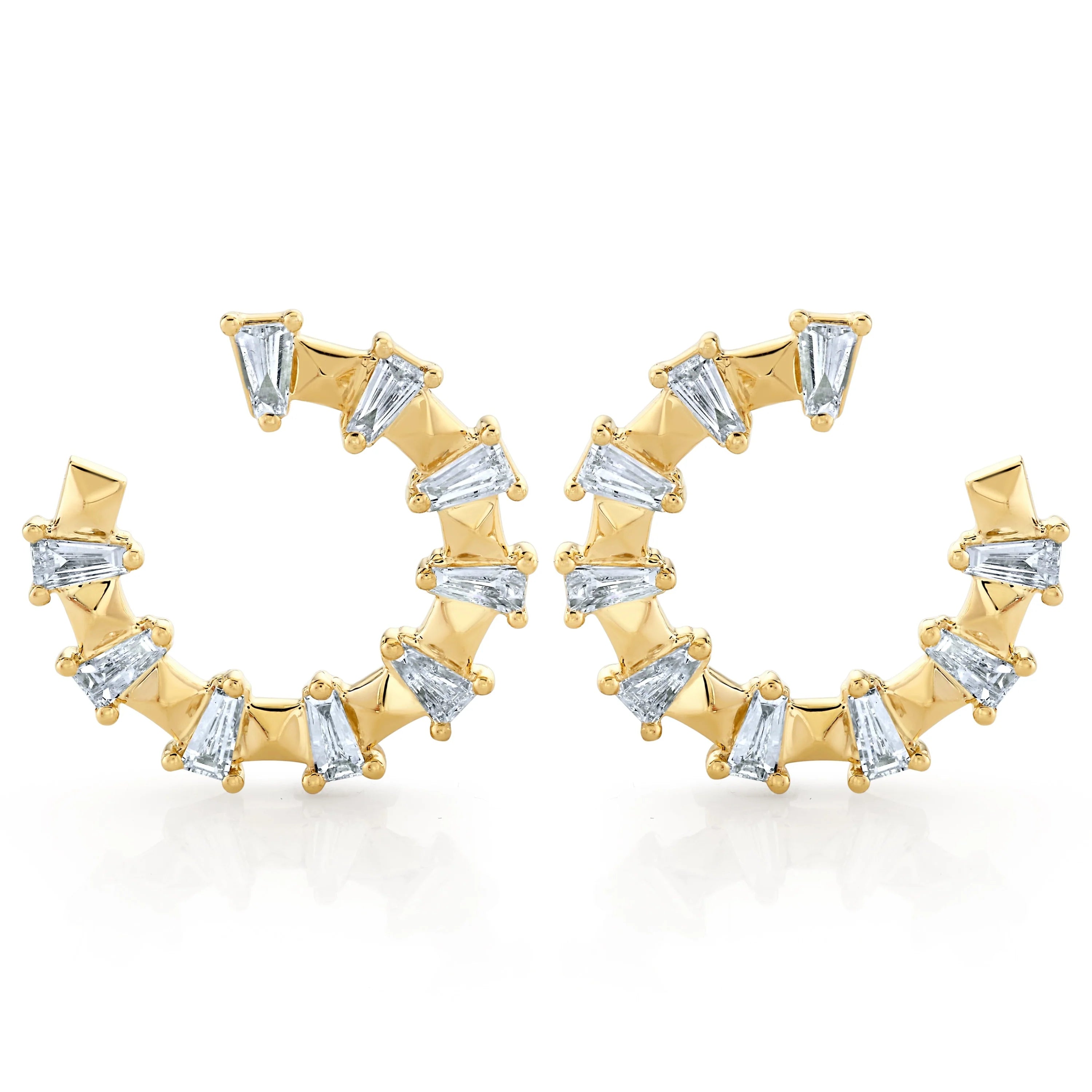 0.96ctw Montage Baguette Front-to-Back Hoops