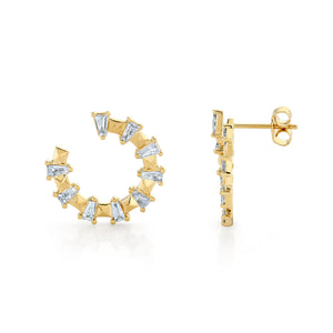 0.96ctw Montage Baguette Front-to-Back Hoops