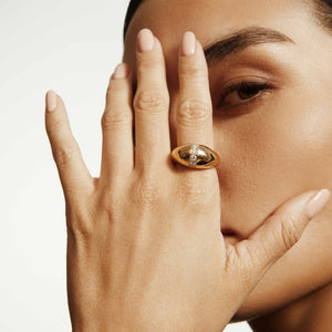0.36ctw Orb Split Signet Ring