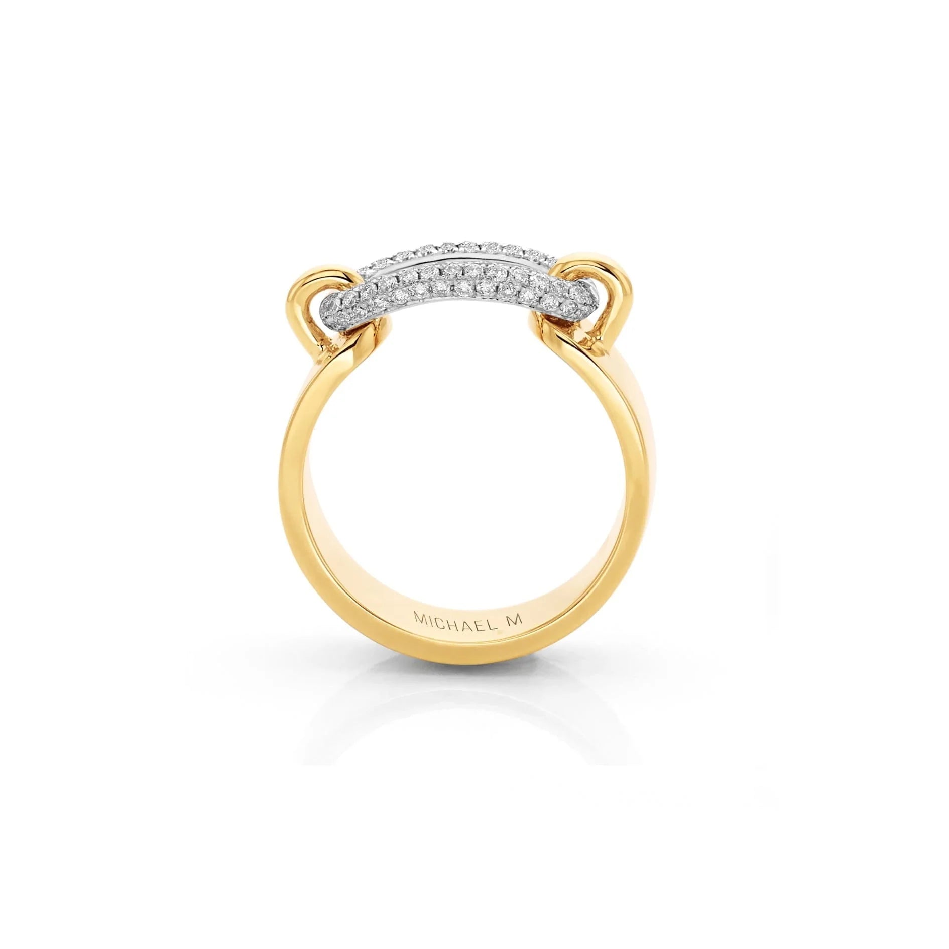 0.43ctw Two Tone Luxe Link Pavé Ring