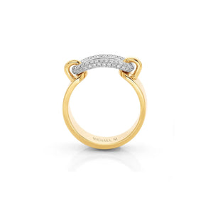 0.43ctw Two Tone Luxe Link Pavé Ring