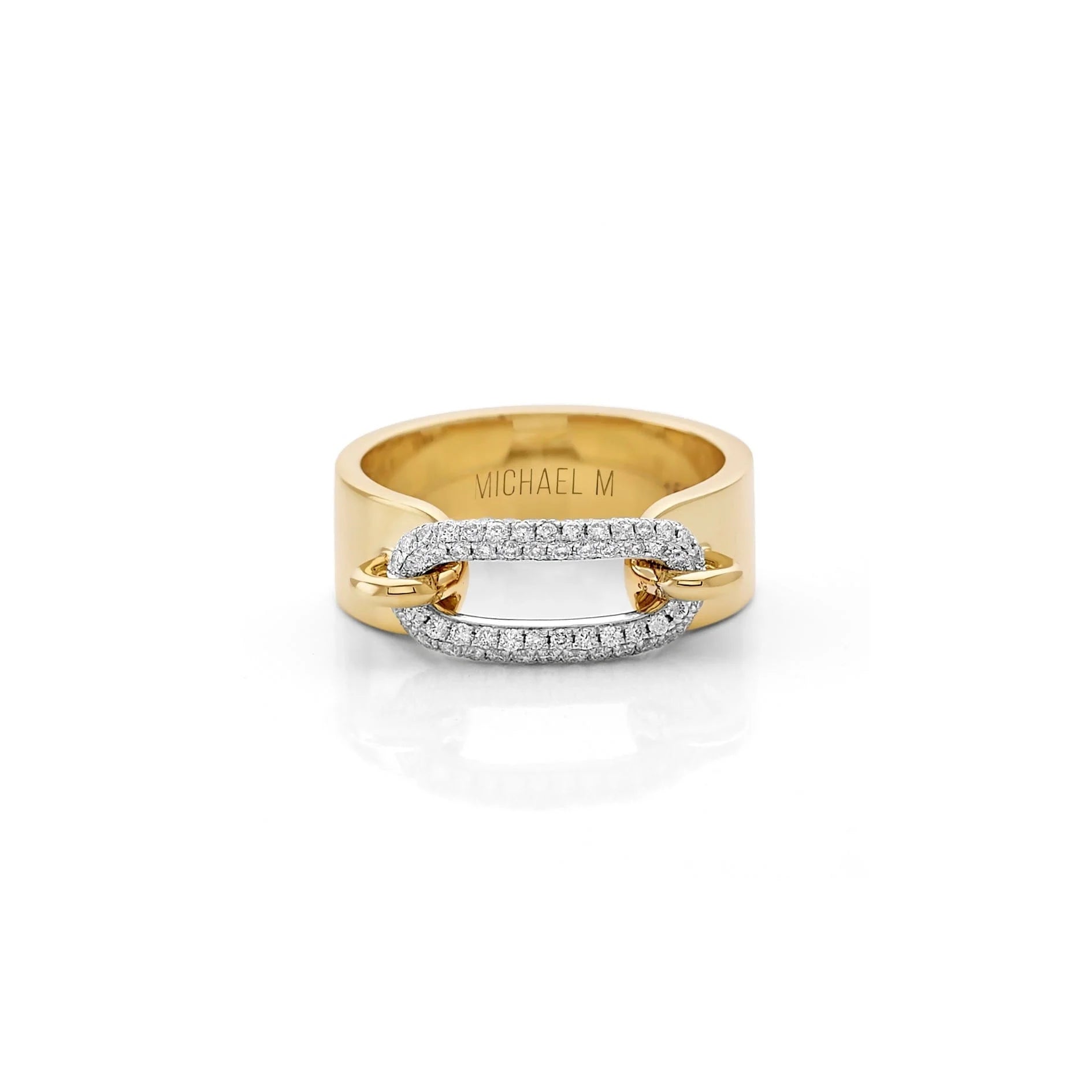 0.43ctw Two Tone Luxe Link Pavé Ring