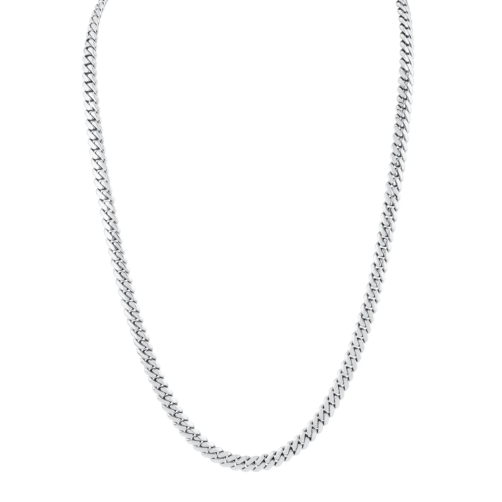 6.5mm Silver Men's Cuban Chain Necklace