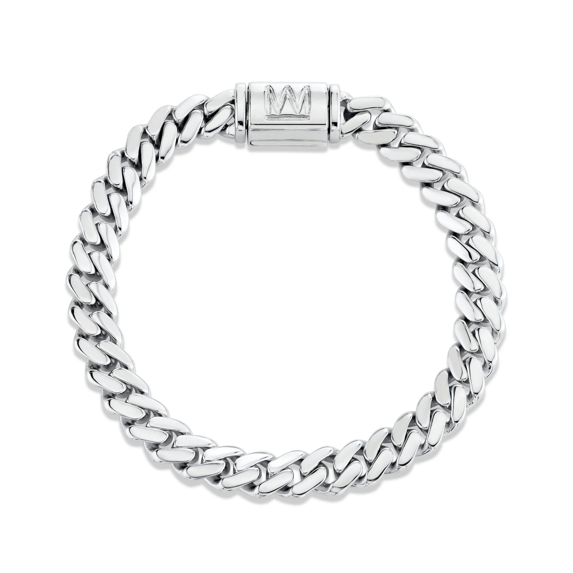 8mm Silver Men's Cuban Chain Bracelet