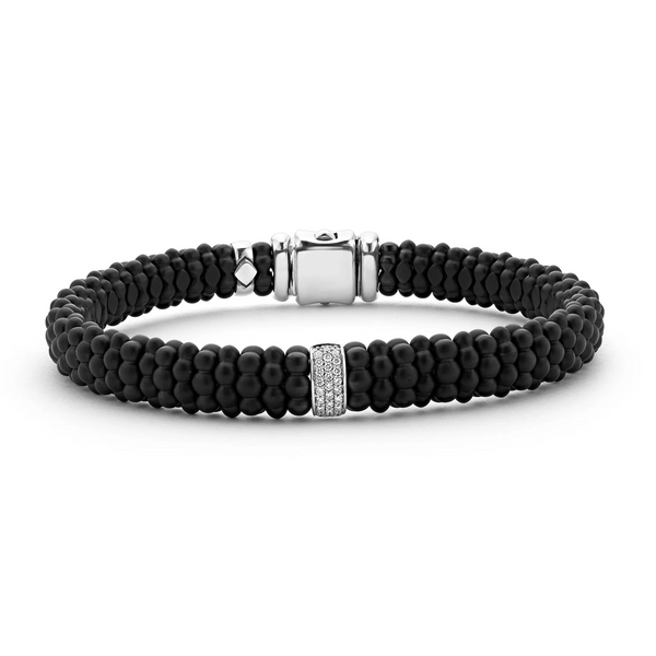 Single Station Matte Ceramic Diamond Bracelet | 9mm