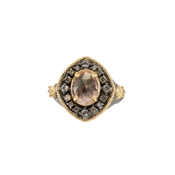 Champagne Diamond and Morganite Cocktail Ring