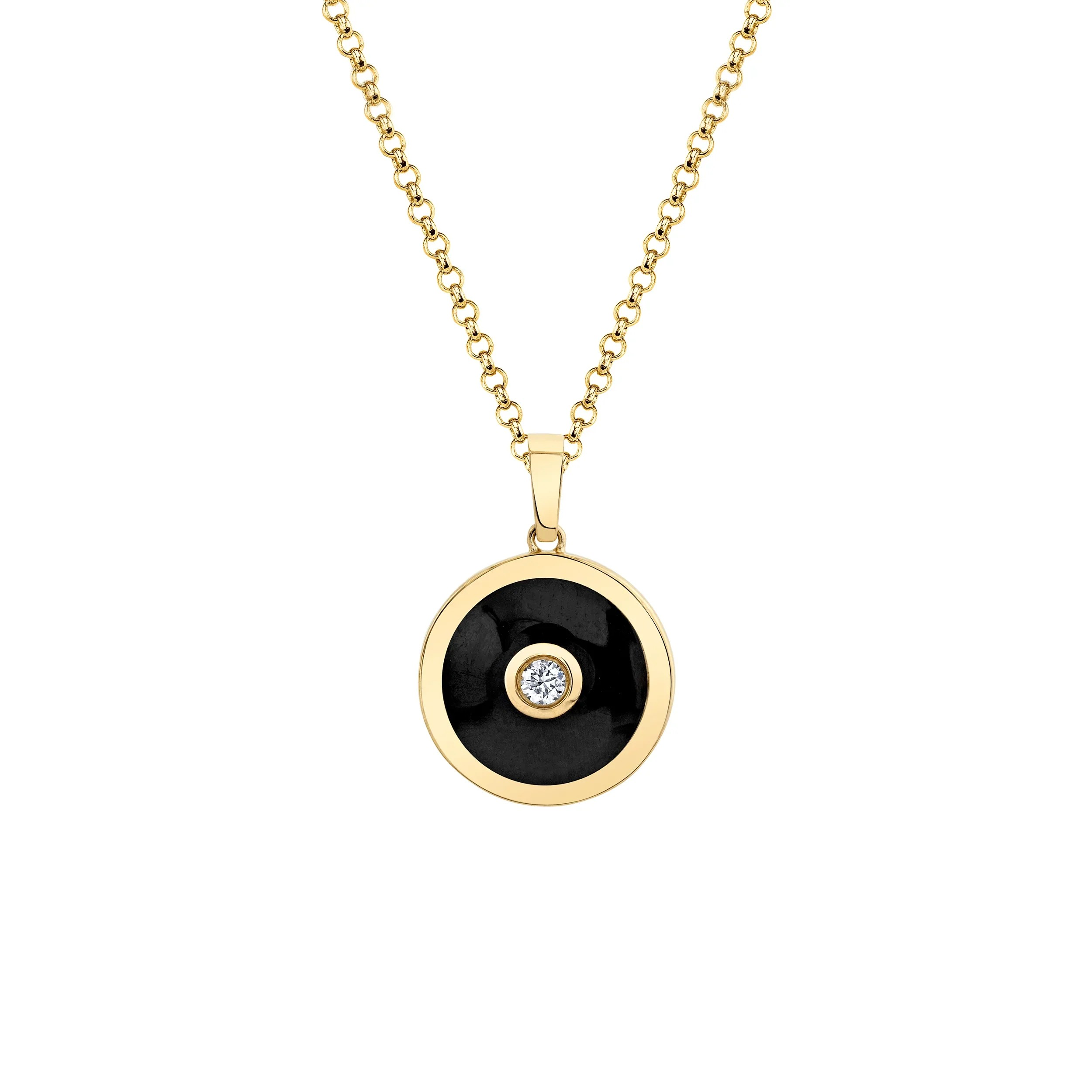 0.05ctw Diamond Black Chroma Bullseye Pendant