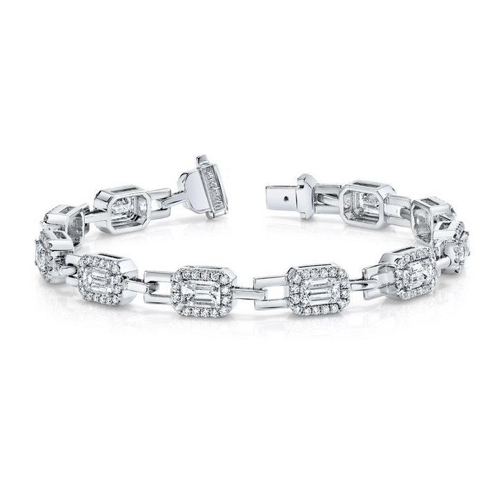 6.87ctw Diamond Halo Link Bracelet