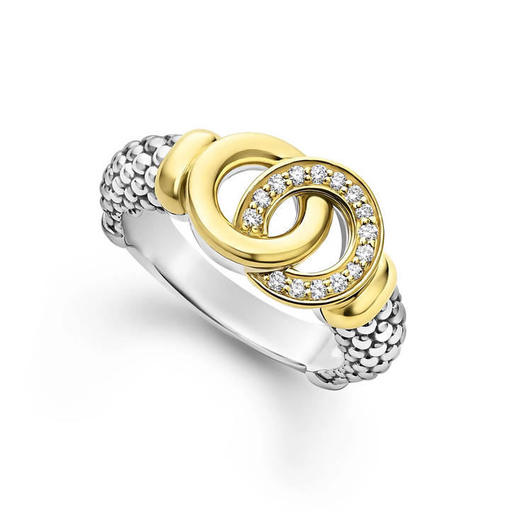 Two-Tone Interlocking Diamond Ring