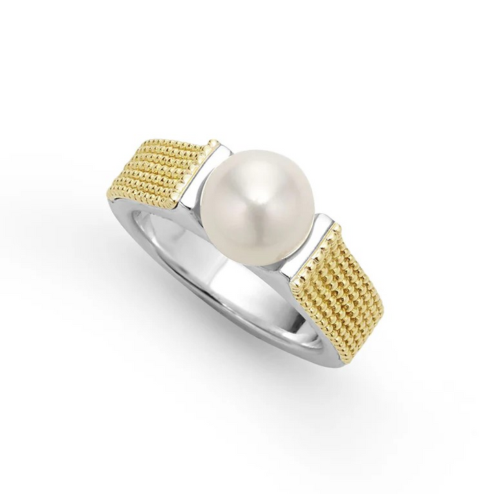 Two-Tone Caviar Pearl Ring