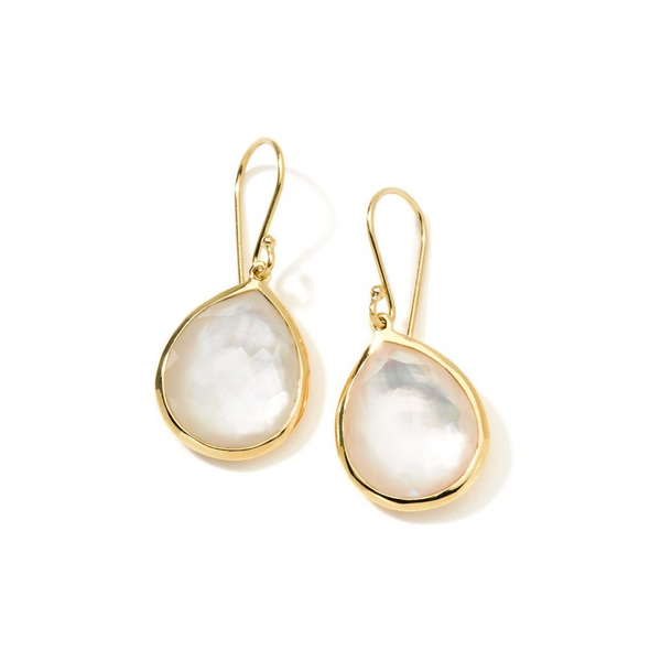 18K Gold Medium Mother-of-Pearl Teardrop Earrings