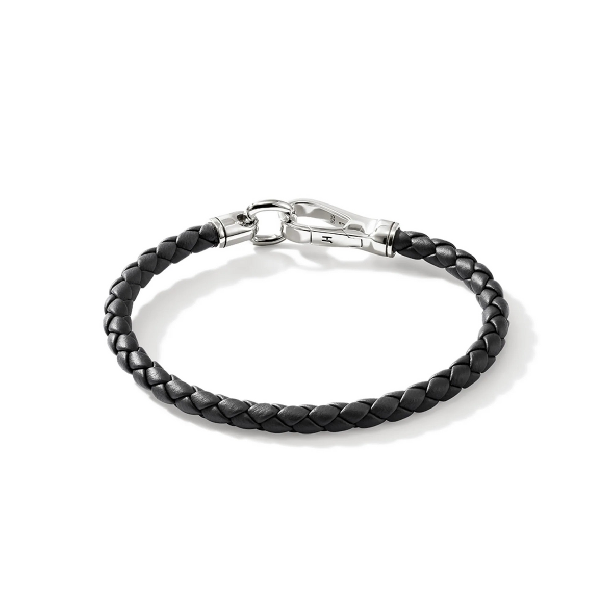 Sterling Silver & Black Leather Cord Bracelet