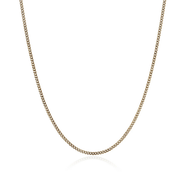 22" 14K Yellow Gold Curb Chain Necklace