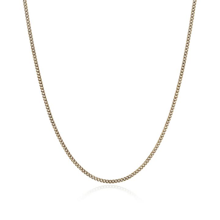 22" 14K Yellow Gold Curb Chain Necklace