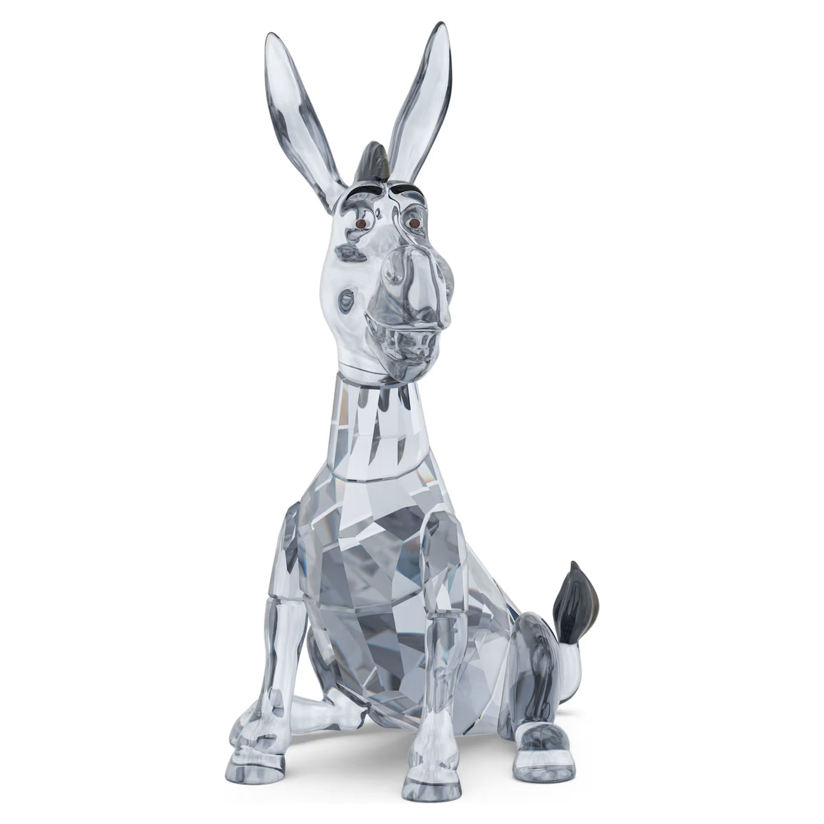 Shrek Donkey made with grey crystals on a white background