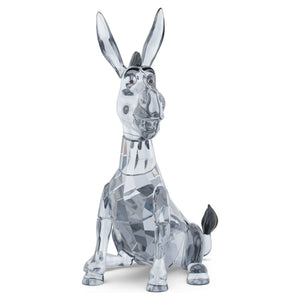 Shrek Donkey made with grey crystals on a white background