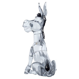 Back view of Shrek Donkey made with grey crystals on a white background