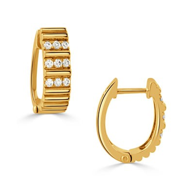 18K Gold 0.27ctw Diamond Hoop Earrings