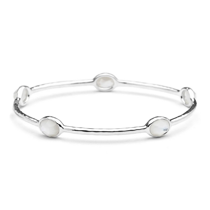 Sterling Silver 5-Stone Bangle