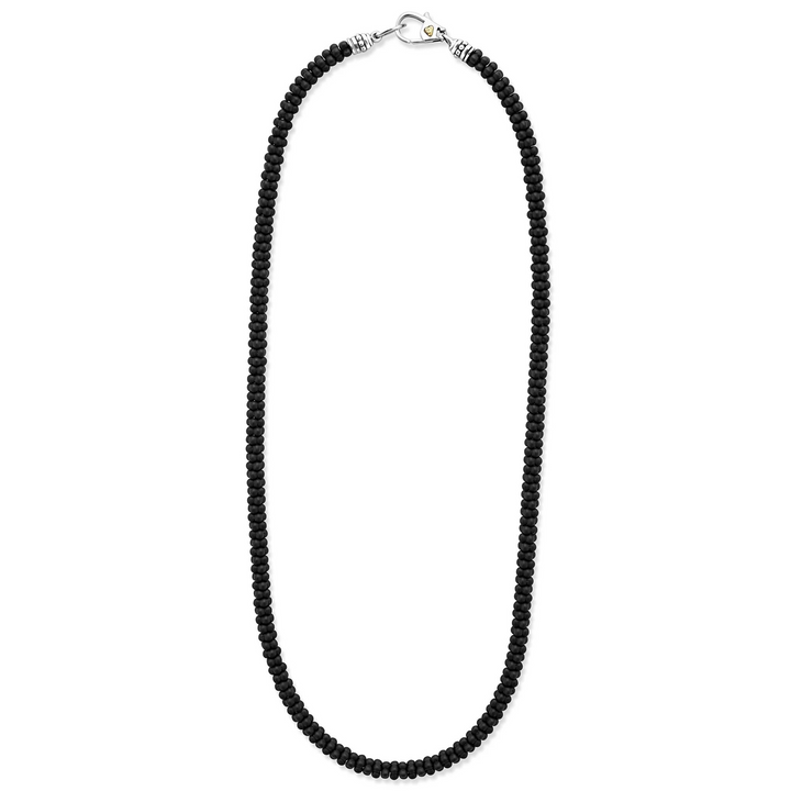 Matte Black Ceramic Beaded Necklace