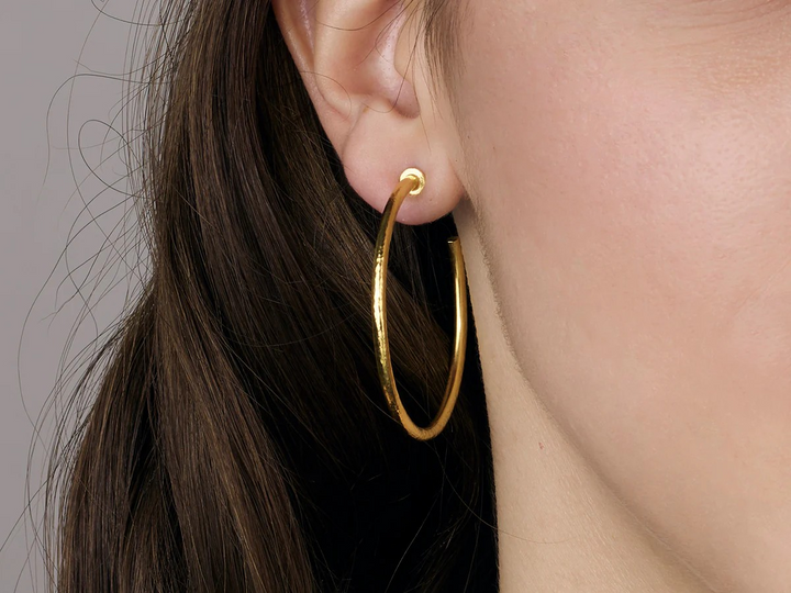 Gold Round Hoop Earrings