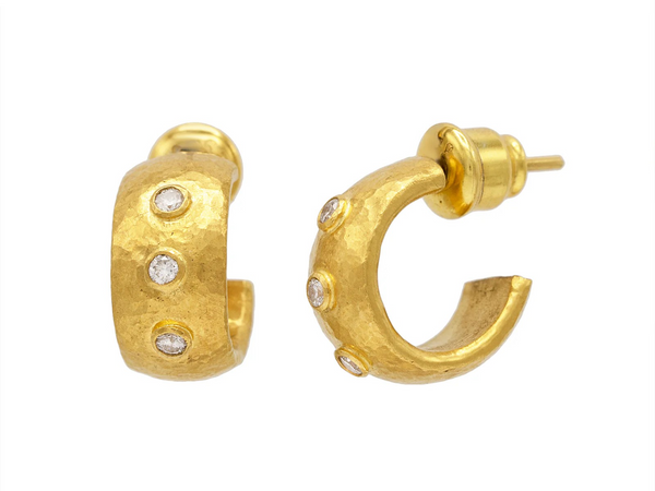 Gold & 0.18ctw Diamond Huggie Earrings