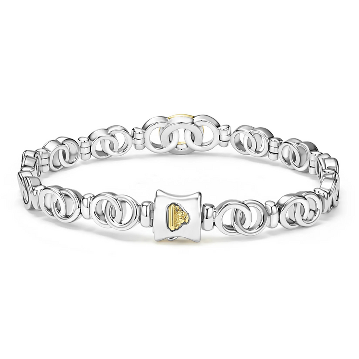 Two-Tone Interlocking Diamond Link Bracelet