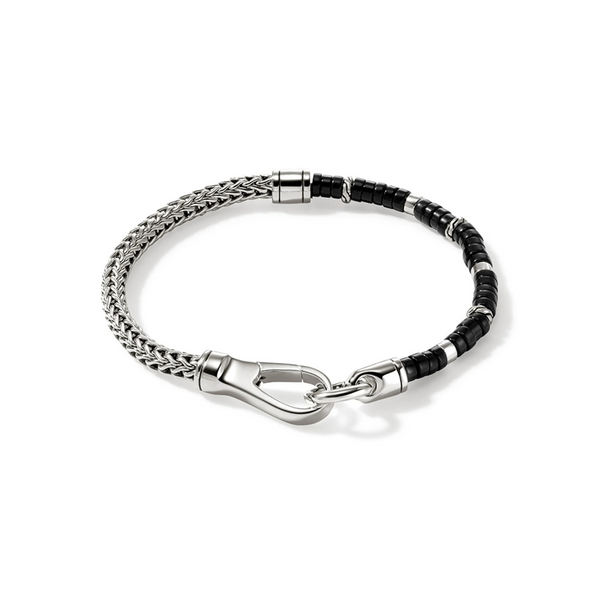 Sterling Silver & Black Onyx Chain Bracelet