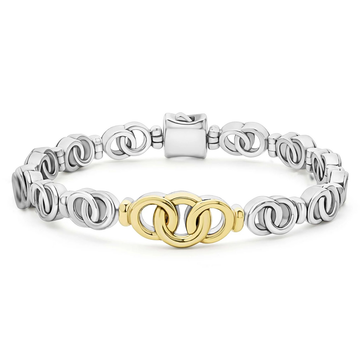 Interlocking Rectangular Bracelet Two-Tone Interlocking Link Bracelet – Gunderson's Jewelers